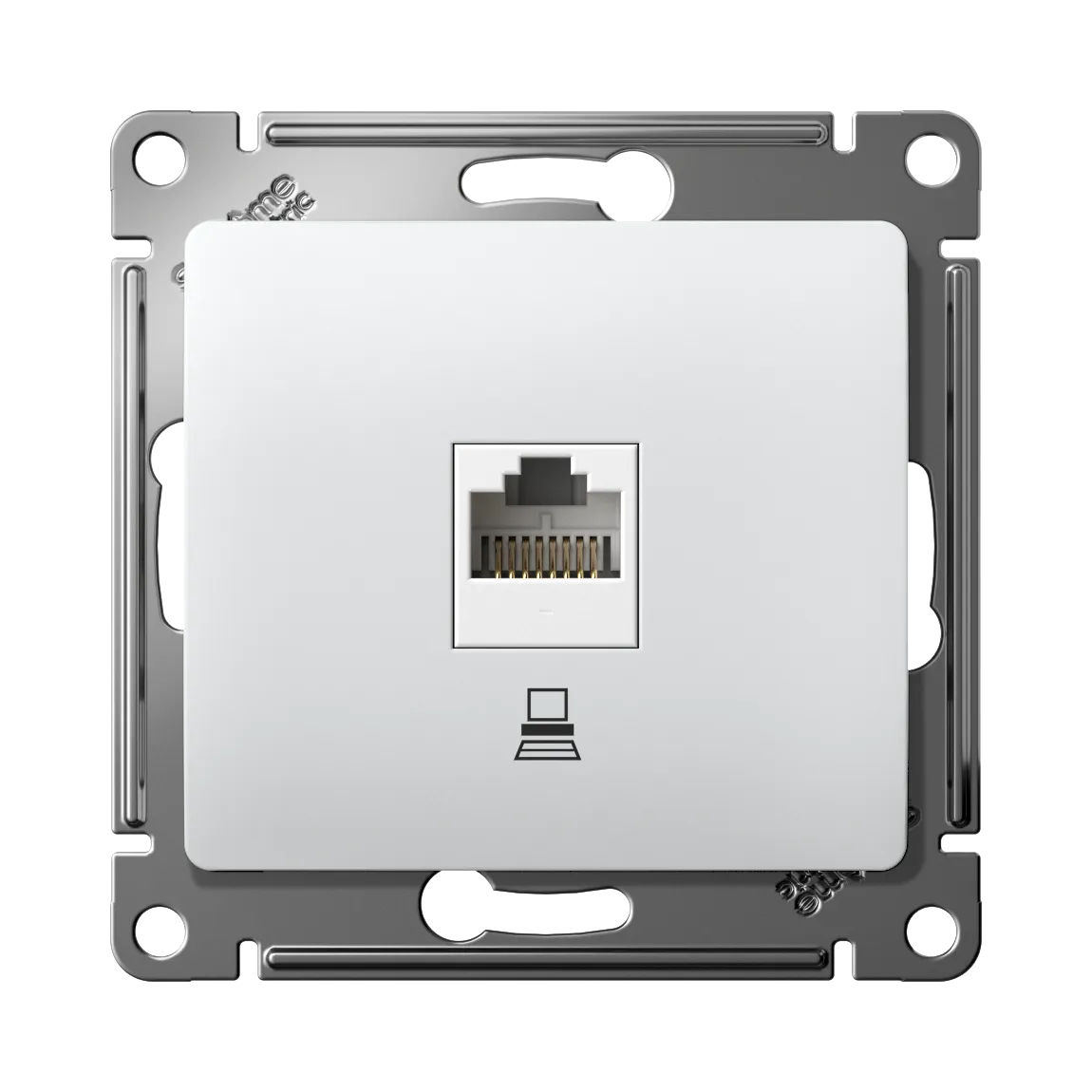 Розетка компьютерная Glossa RJ45 категория 5e механизм белый