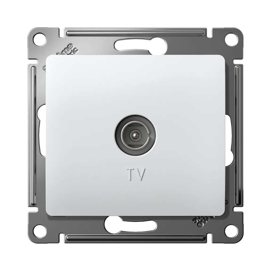 Розетка TV Glossa проходная 4дБ механизм белый