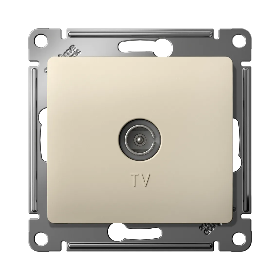 Розетка TV Glossa проходная 4дБ механизм бежевый