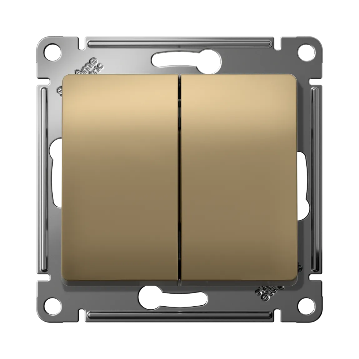 Переключатель двухклавишный Glossa сх6+6 10АХ механизм титан