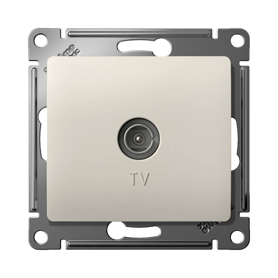 Розетка TV антенный коннектор Glossa механизм молочный