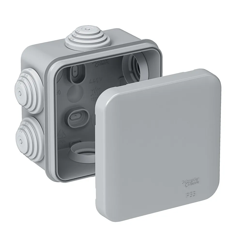 MULTIBOX Коробка распред. откр. установки 70x70x40, габариты 95х95х48, IP55 СЕРАЯ (со стикером)