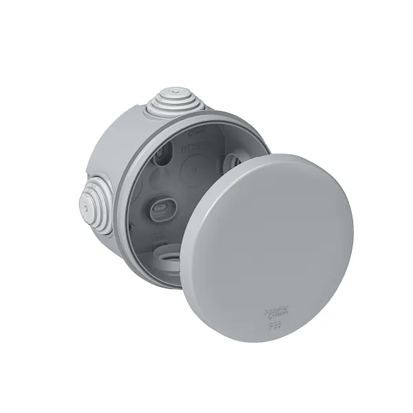 MULTIBOX Коробка распред. откр. установки D80x40, габариты D100х48, IP55 СЕРАЯ (со стикером)