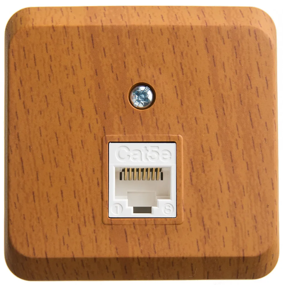 Розетка компьютерная Этюд RJ45 категория 5e открытая установка бук