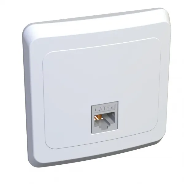 Розетка компьютерная Этюд RJ45 категория 5e скрытая установка белый