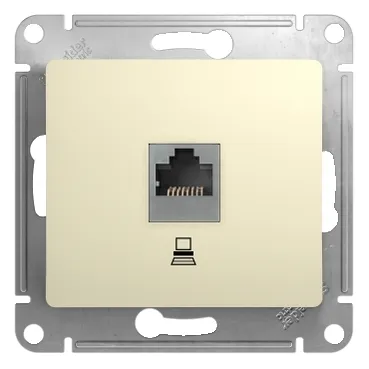 GLOSSA РОЗЕТКА компьютерная RJ45 кат. 5e, механизм, БЕЖЕВЫЙ