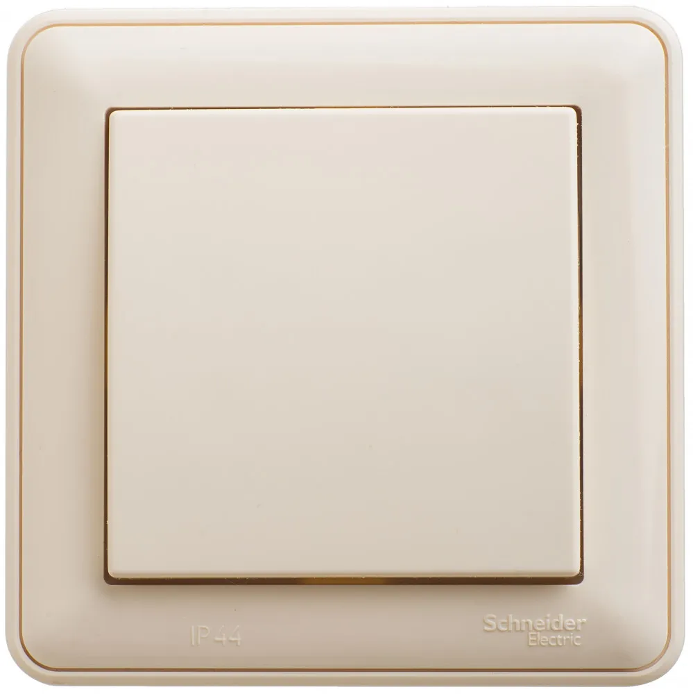 W59 AQUA 1-клавишный ПЕРЕКЛЮЧАТЕЛЬ, IP44, сх.6, 10АХ, в сборе, СЛОНОВАЯ КОСТЬ