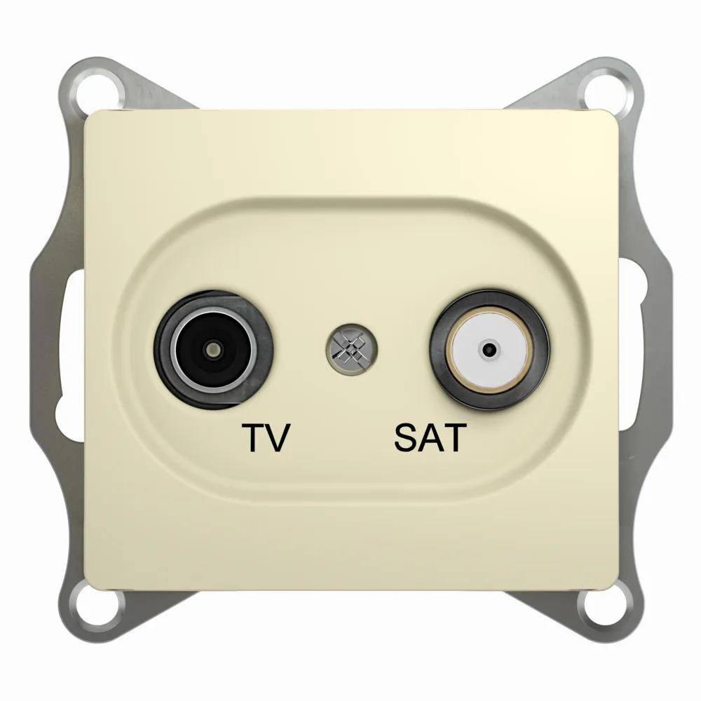 Розетка TV SAT Glossa проходная 4дБ механизм бежевый