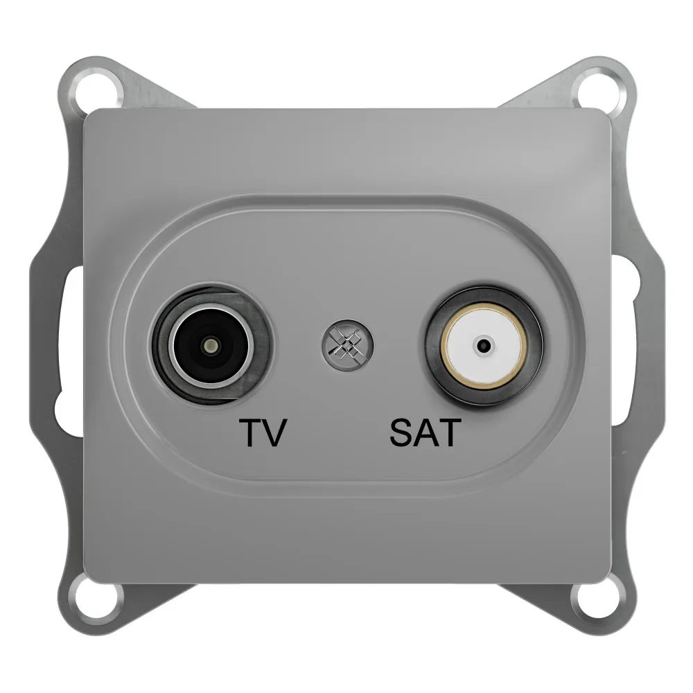 Розетка TV SAT Glossa оконечная 1дБ механизм алюминий