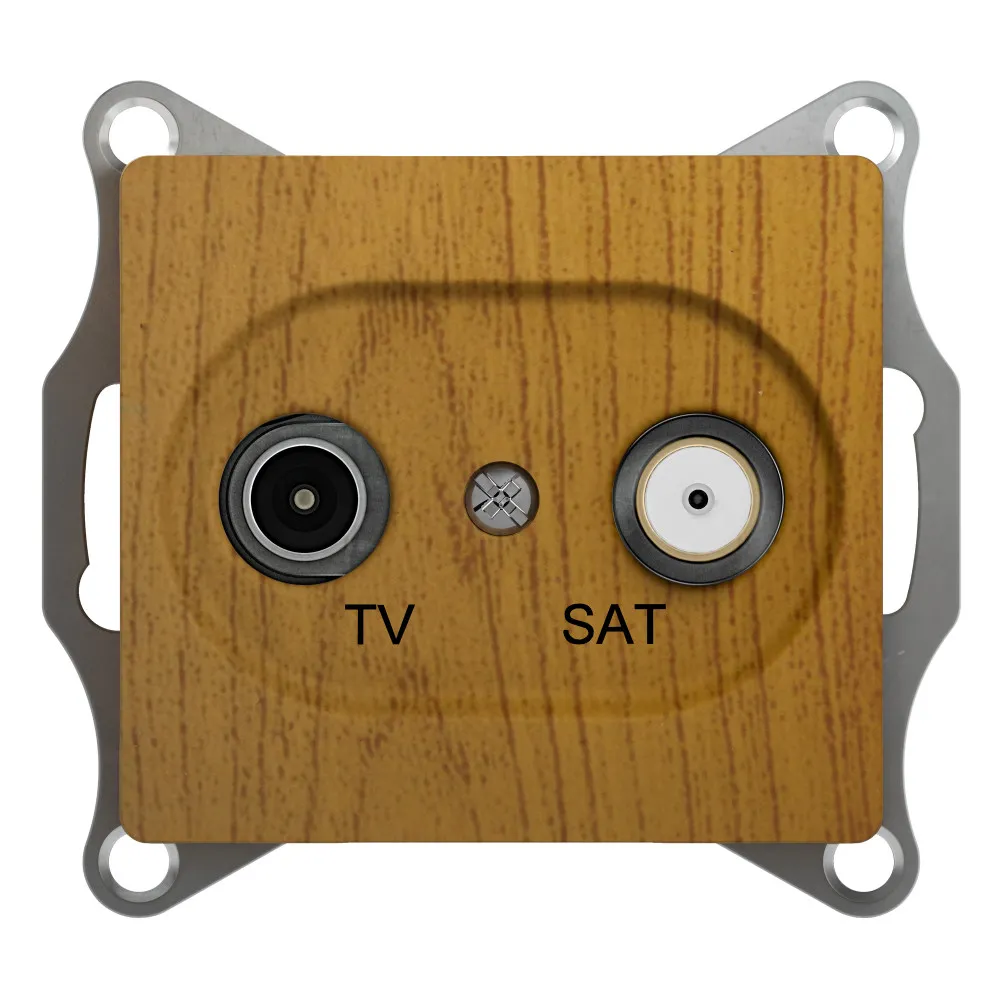Розетка TV SAT Glossa оконечная 1дБ механизм дуб