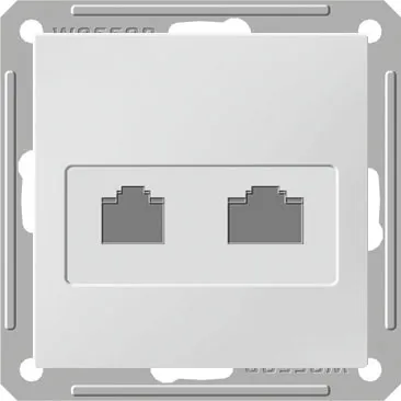 W59 РОЗЕТКА двойная компьютерная RJ45+RJ45 кат. 5e, механизм, БЕЛЫЙ