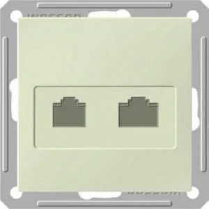 W59 РОЗЕТКА двойная RJ11+RJ45 кат.5e, механизм, СЛОНОВАЯ КОСТЬ