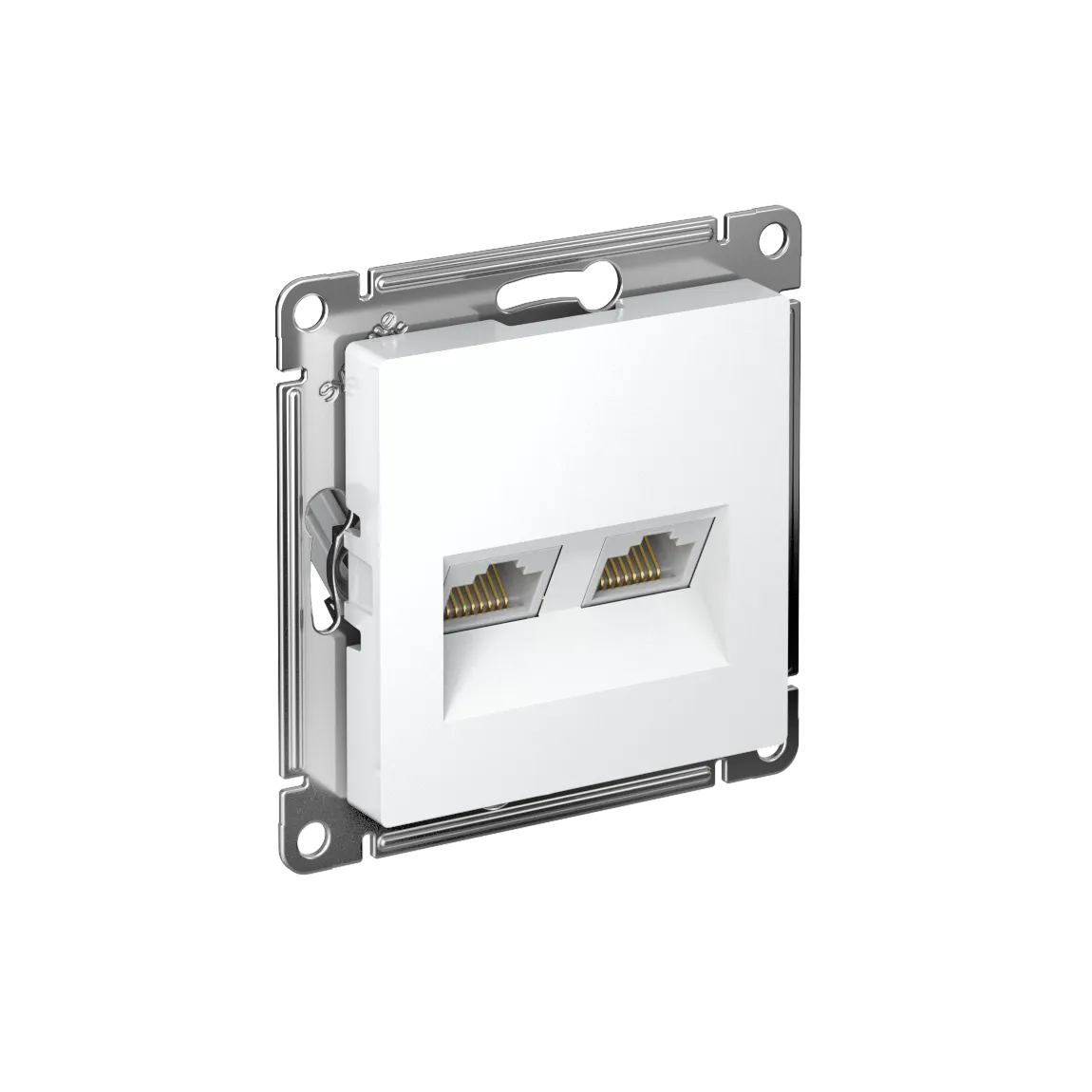 Розетка компьютерная двойная AtlasDesign RJ45+RJ45 категория 5e механизм белый