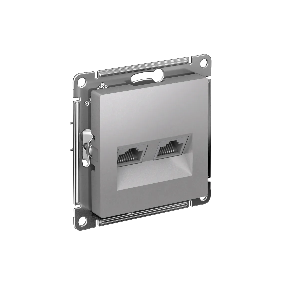Розетка компьютерная двойная AtlasDesign RJ45+RJ45 категория 5e механизм алюминий