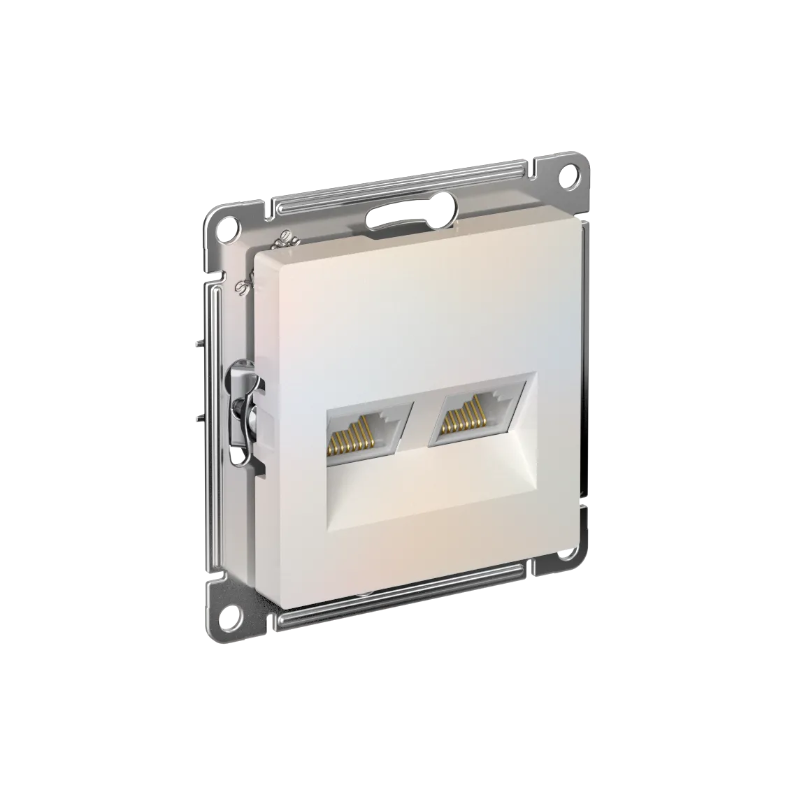 Розетка компьютерная двойная AtlasDesign RJ45+RJ45 категория 5e механизм жемчуг