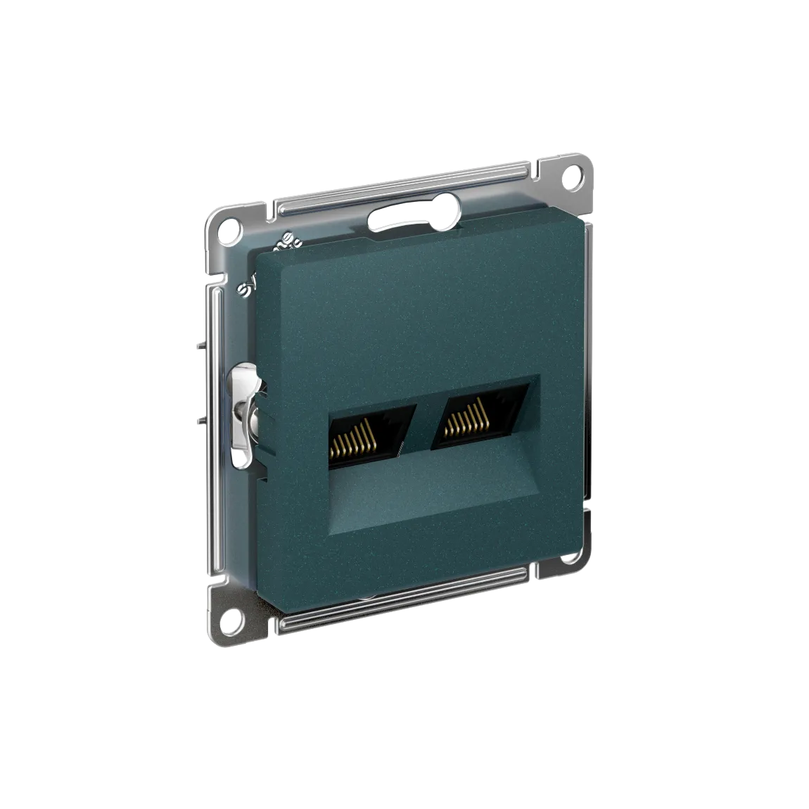 Розетка компьютерная двойная AtlasDesign RJ45+RJ45 категория 5e механизм изумруд