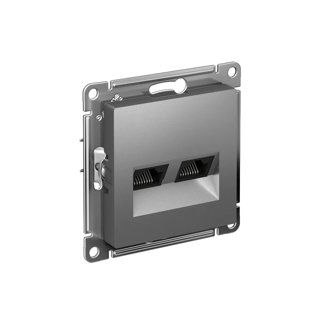 Розетка компьютерная двойная AtlasDesign RJ45+RJ45 категория 5e механизм сталь
