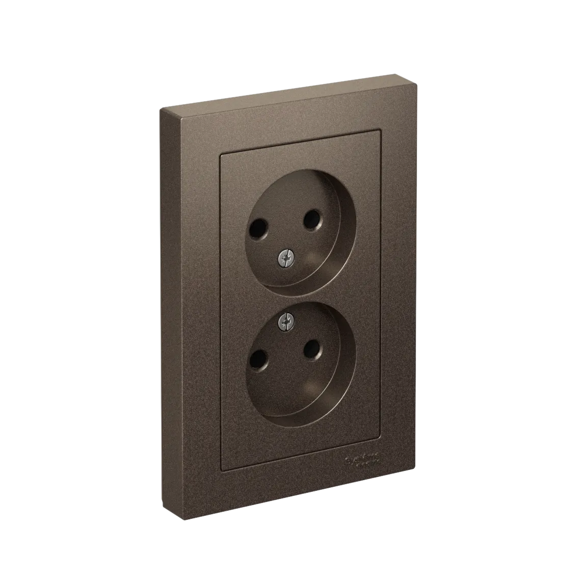 Розетка двойная без заземления AtlasDesign 16А в сборе мокко