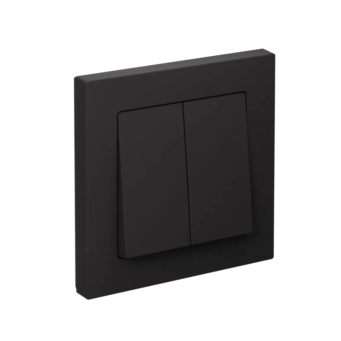 Выключатель двухклавишный AtlasDesign сх5 10АХ в сборе карбон