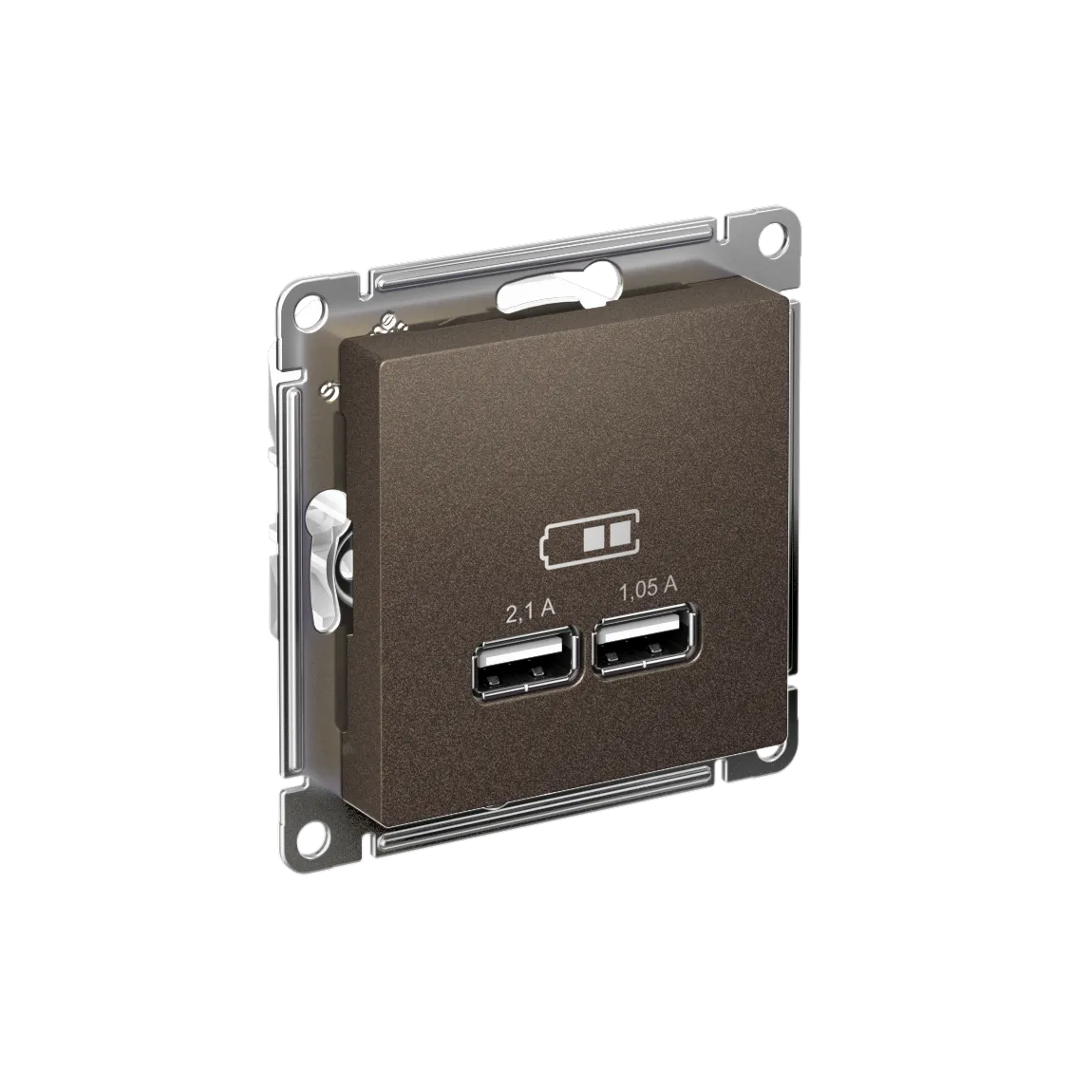 Розетка USB AtlasDesign A+A 5В/2.1А 2x5В/1.05А механизм мокко