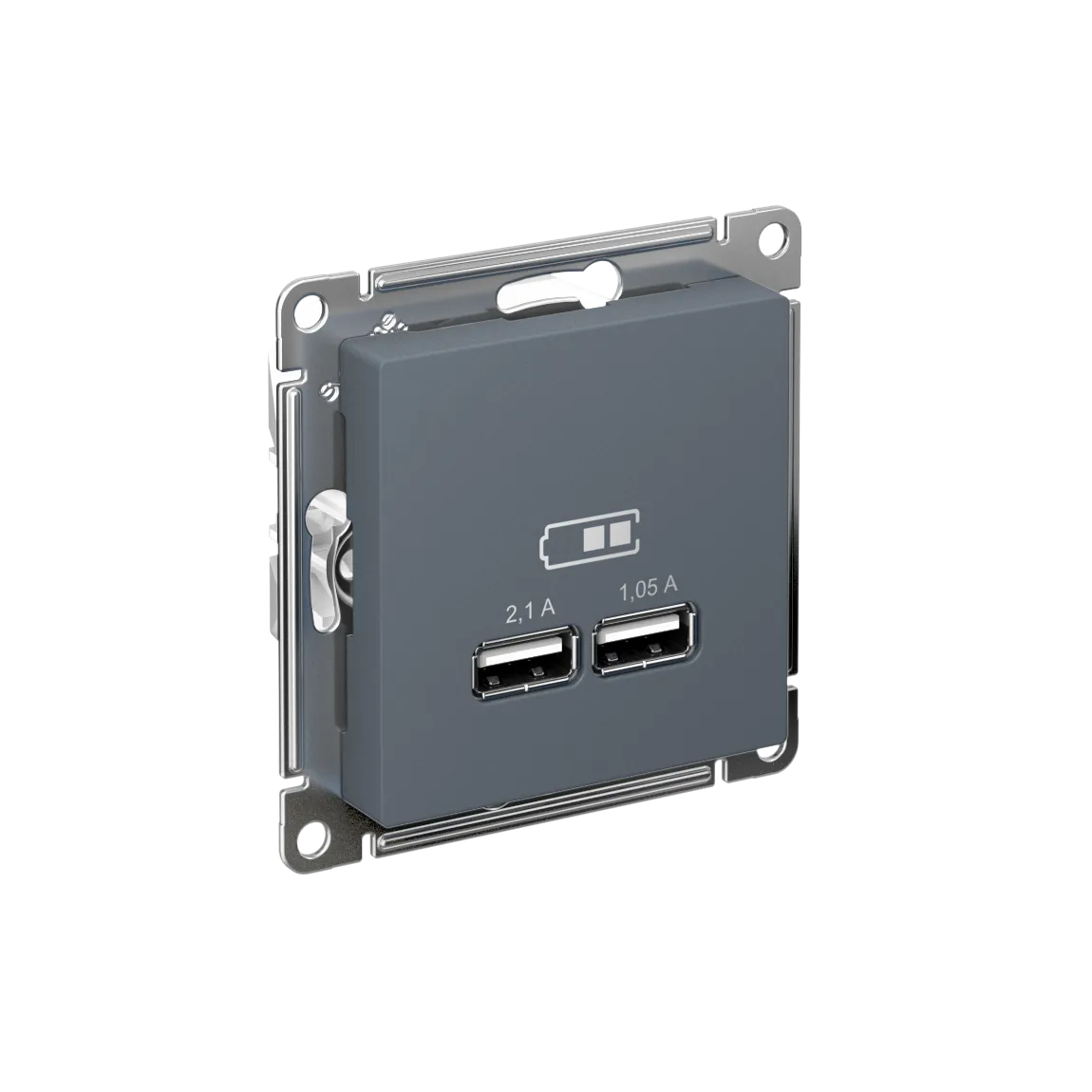 Розетка USB AtlasDesign A+A 5В/2.1А 2x5В/1.05А механизм грифель