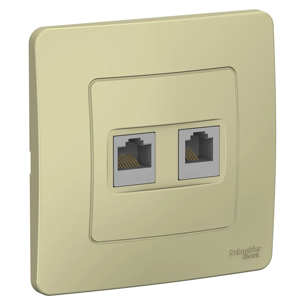 Розетка двойная Blanca RJ11+RJ45 категория 5e механизм скрытая установка белый