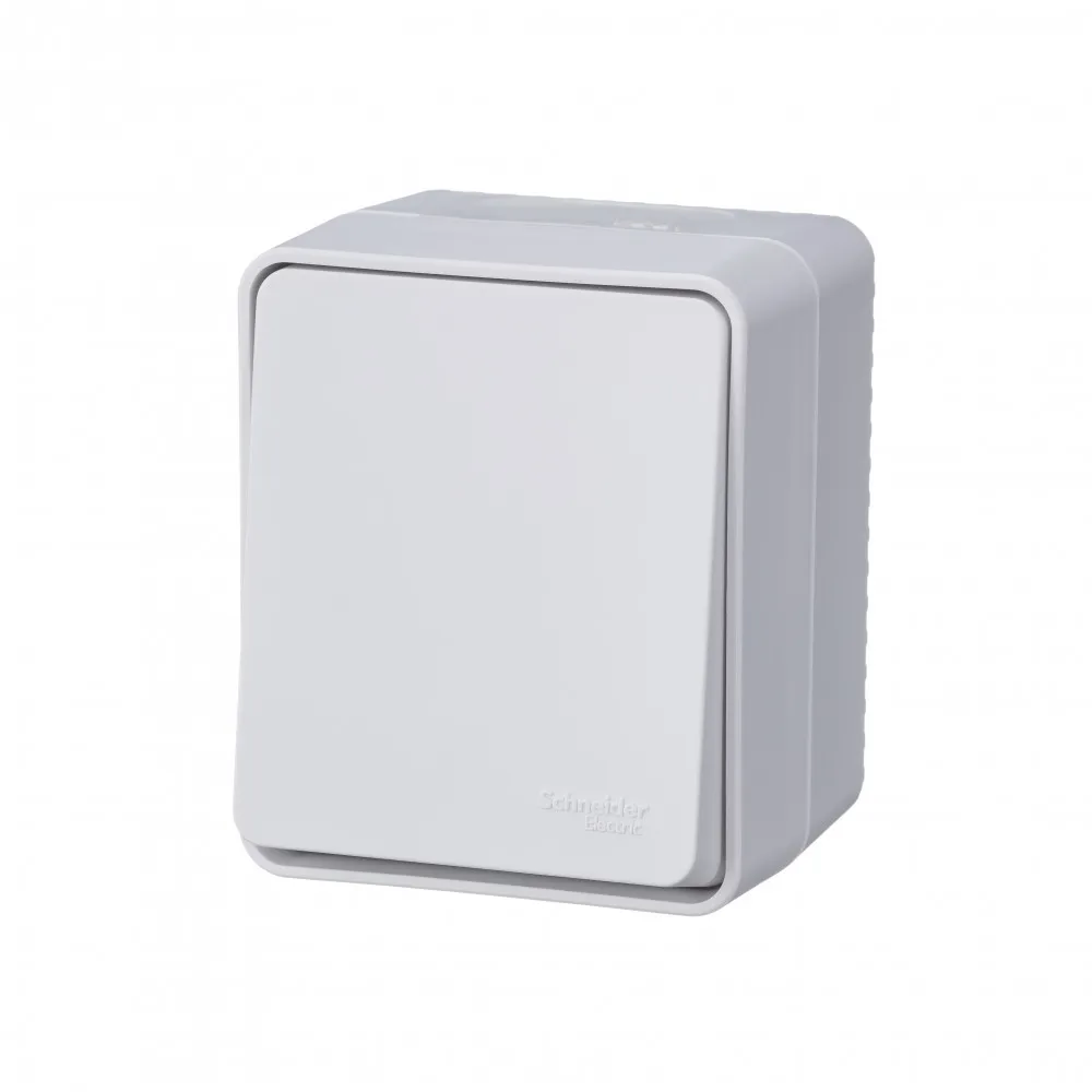 Переключатель одноклавишный AtlasDesign Profi IP54 сх6 10АХ открытая установка белый