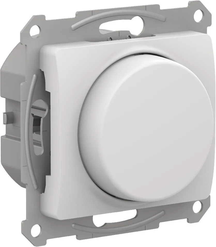 GLOSSA СВЕТОРЕГУЛЯТОР (диммер) поворотно-нажимной, LED, RC, 400Вт, механизм, БЕЛЫЙ