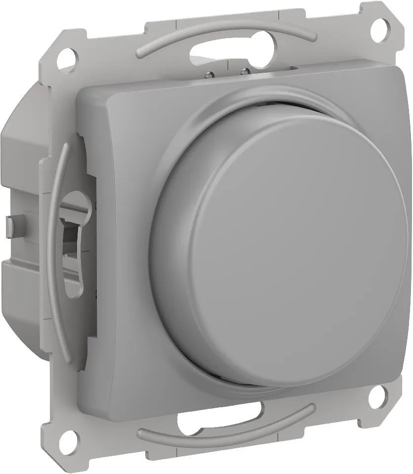 GLOSSA СВЕТОРЕГУЛЯТОР (диммер) поворотно-нажимной, LED, RC, 400Вт, механизм, АЛЮМИНИЙ