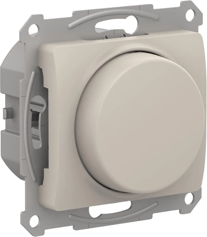 GLOSSA СВЕТОРЕГУЛЯТОР (диммер) поворотно-нажимной, LED, RC, 400Вт, механизм, МОЛОЧНЫЙ