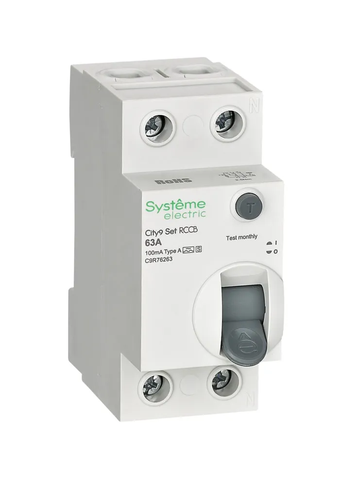 Выключатель дифференциального тока City9 Set 2P 63А A-S 100мА 230В