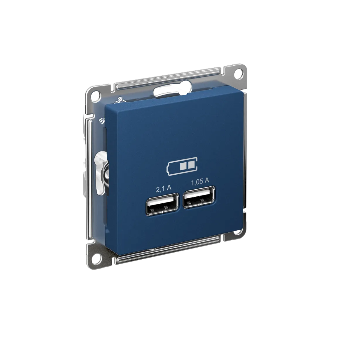 Розетка USB AtlasDesign A+A 5В/2.1А механизм аквамарин