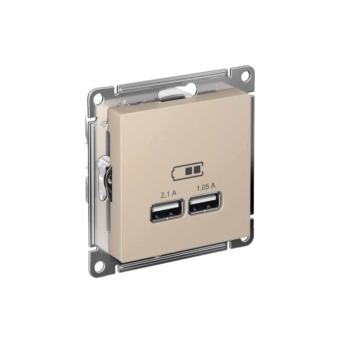 Розетка USB AtlasDesign A+A 5В/2.1А механизм песочный