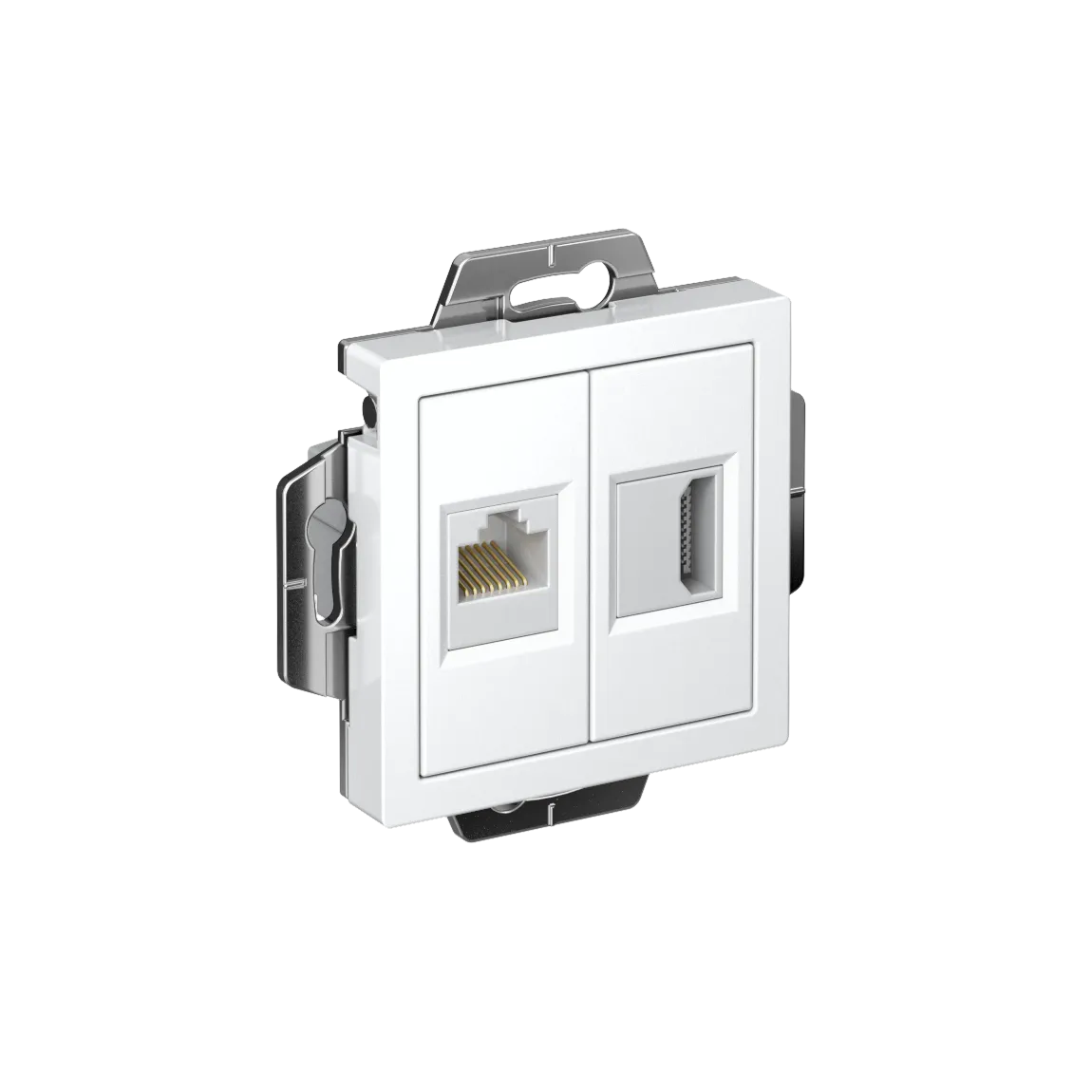 ATLASDESIGN РОЗЕТКА двойная HDMI+RJ45, кат. 5е, механизм, БЕЛЫЙ