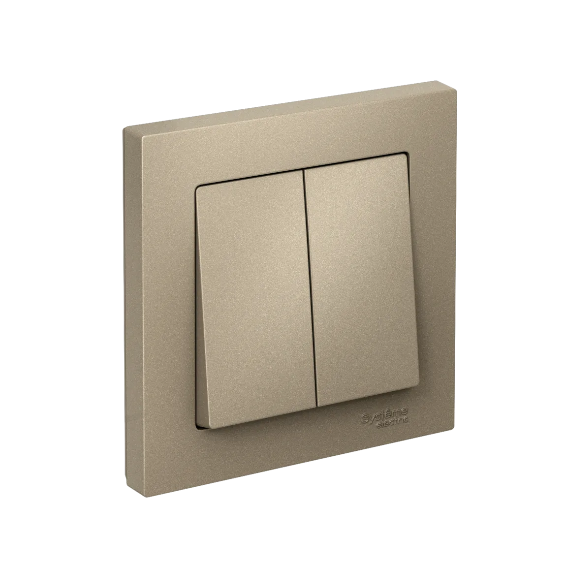 Выключатель двухклавишный AtlasDesign сх5 10АХ в сборе быстрозажимные клеммы шампань