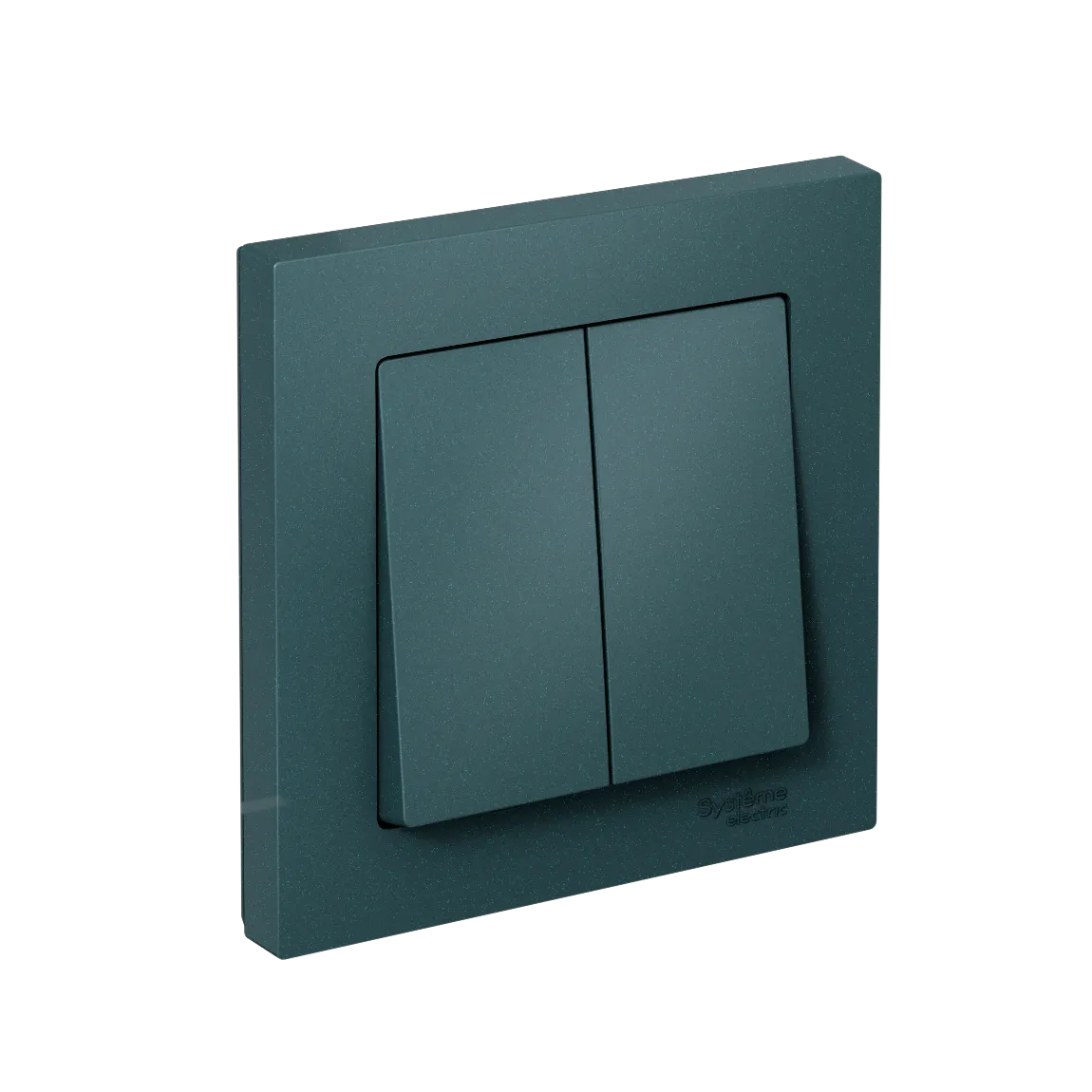 Выключатель двухклавишный AtlasDesign сх5 10АХ в сборе быстрозажимные клеммы изумруд