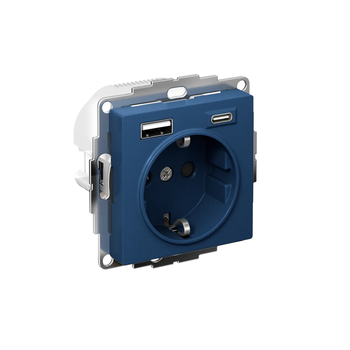 ATLASDESIGN РОЗЕТКА 16А c 2 USB A+C, 5В/2,4А/3,0А, 2х5В/1,5А, механизм, АКВАМАР