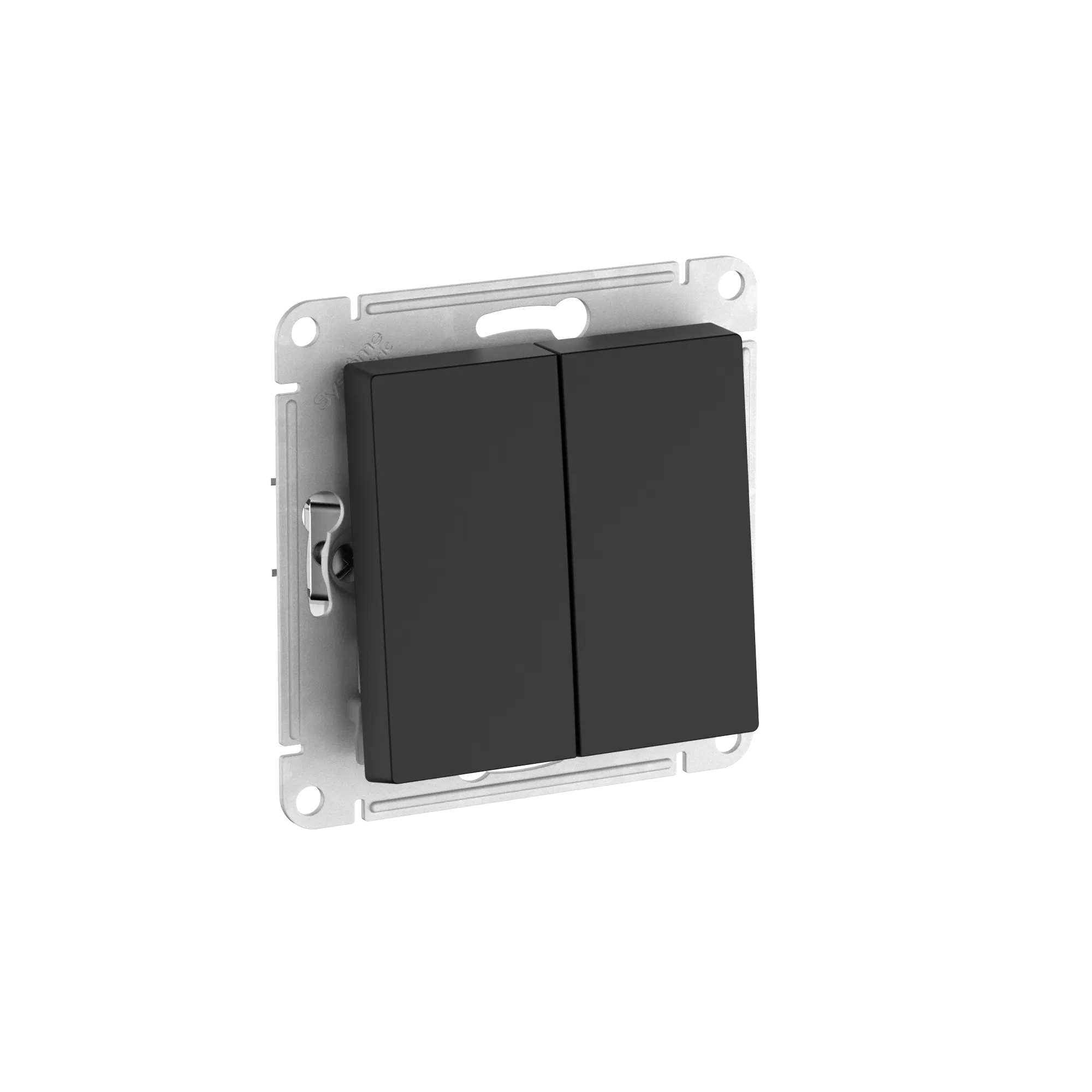 Выключатель двухклавишный AtlasDesign Aqua IP44 сх5 10АХ механизм быстрозажимные клеммы карбон