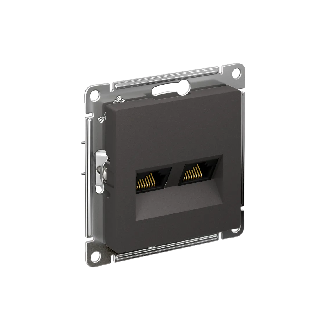 Розетка двойная компьютерная AtlasDesign RJ45+RJ45 категория 5e механизм базальт