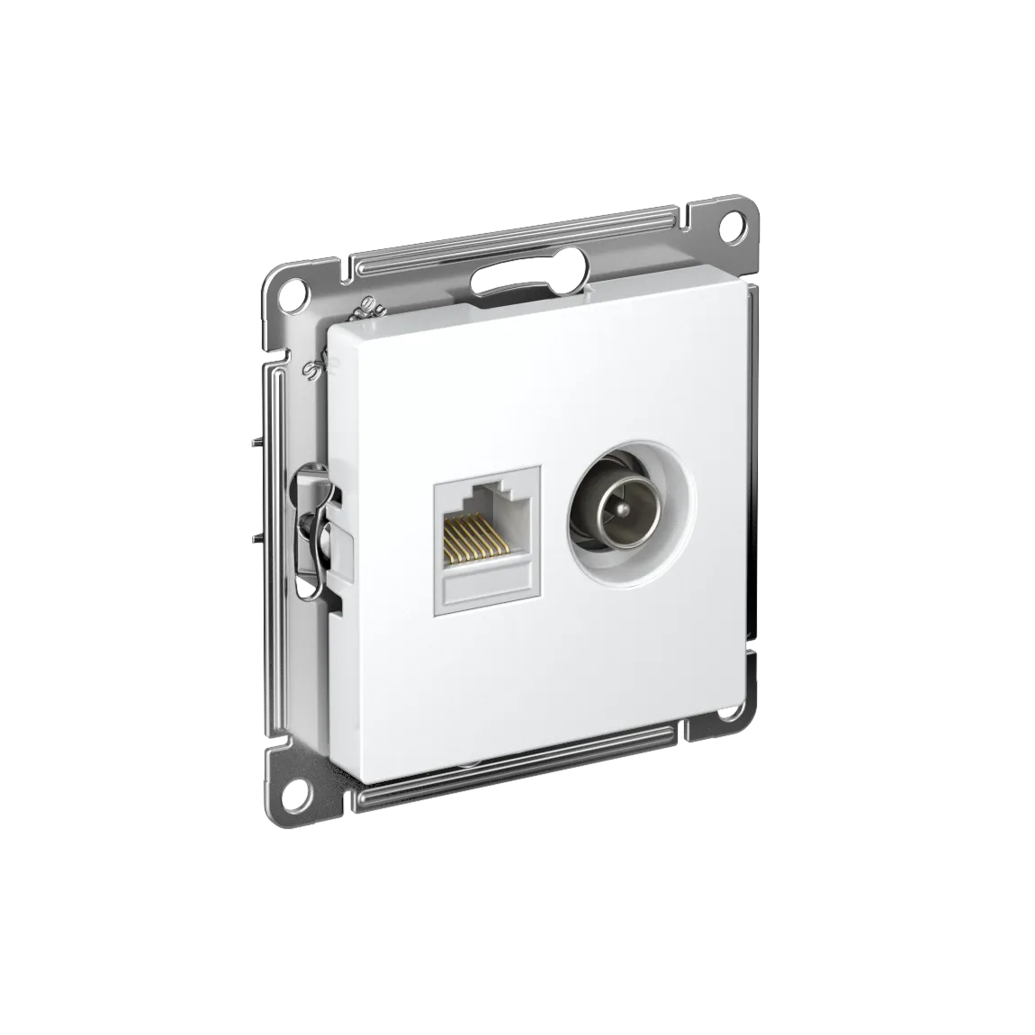 Розетка двойная AtlasDesign TV+RJ45 категория 5e механизм лотос