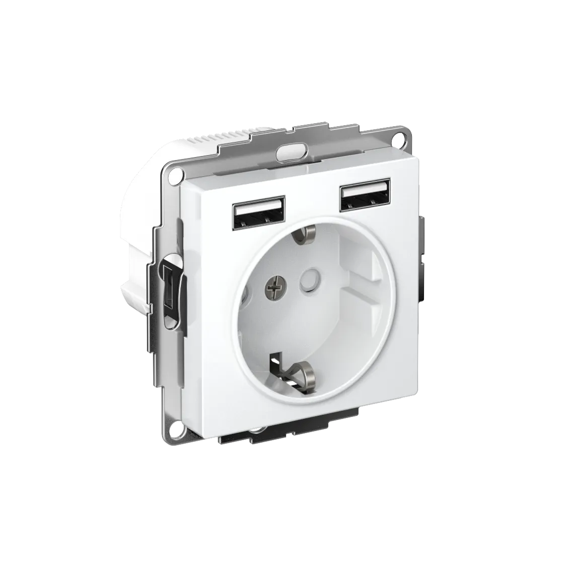 Розетка AtlasDesign 16А 2xUSB A+A 5В/2.4А механизм лотос