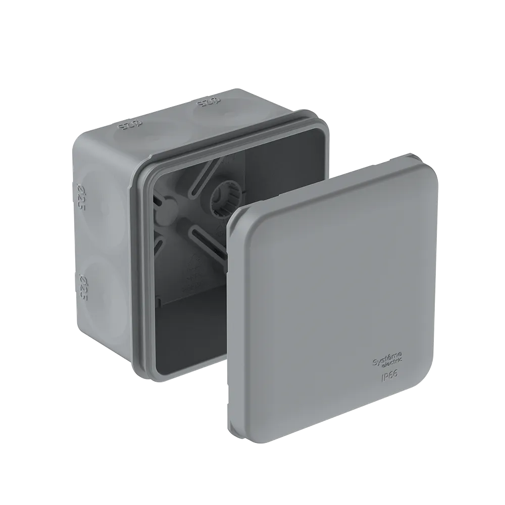 MULTIBOX Коробка распред. 70х70х42 IP66 с 8 мембранными вводами D25 под пистолет СЕРАЯ (со стикером)