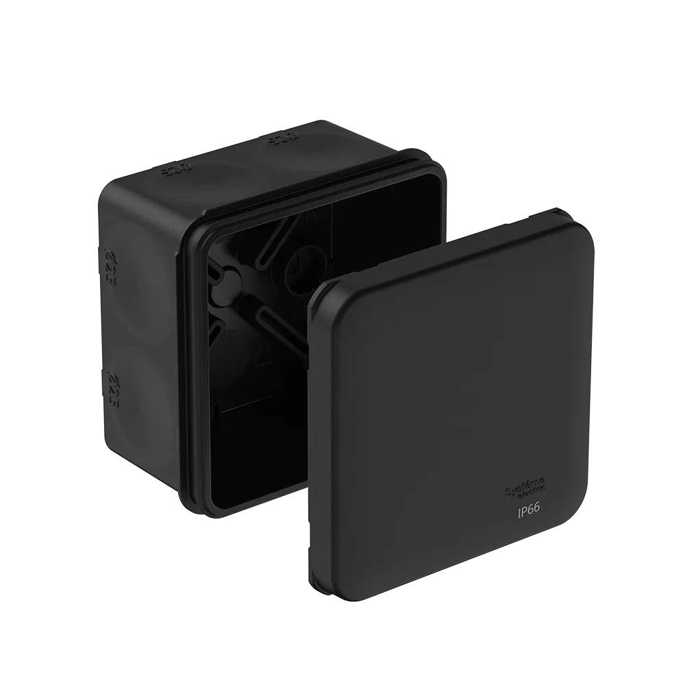 MULTIBOX Коробка распред. 70х70х42 IP66 с 8 мембр. вводами D25, под пистолет ЧЁРНАЯ (со стикером)