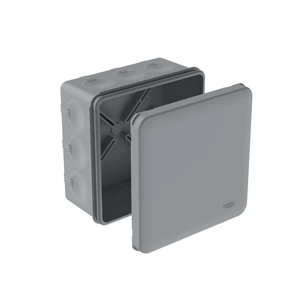 MULTIBOX Коробка распред. 100х100х50 IP66 с 12 мембр. вводами D20, под пистолет СЕРАЯ (со стикером)