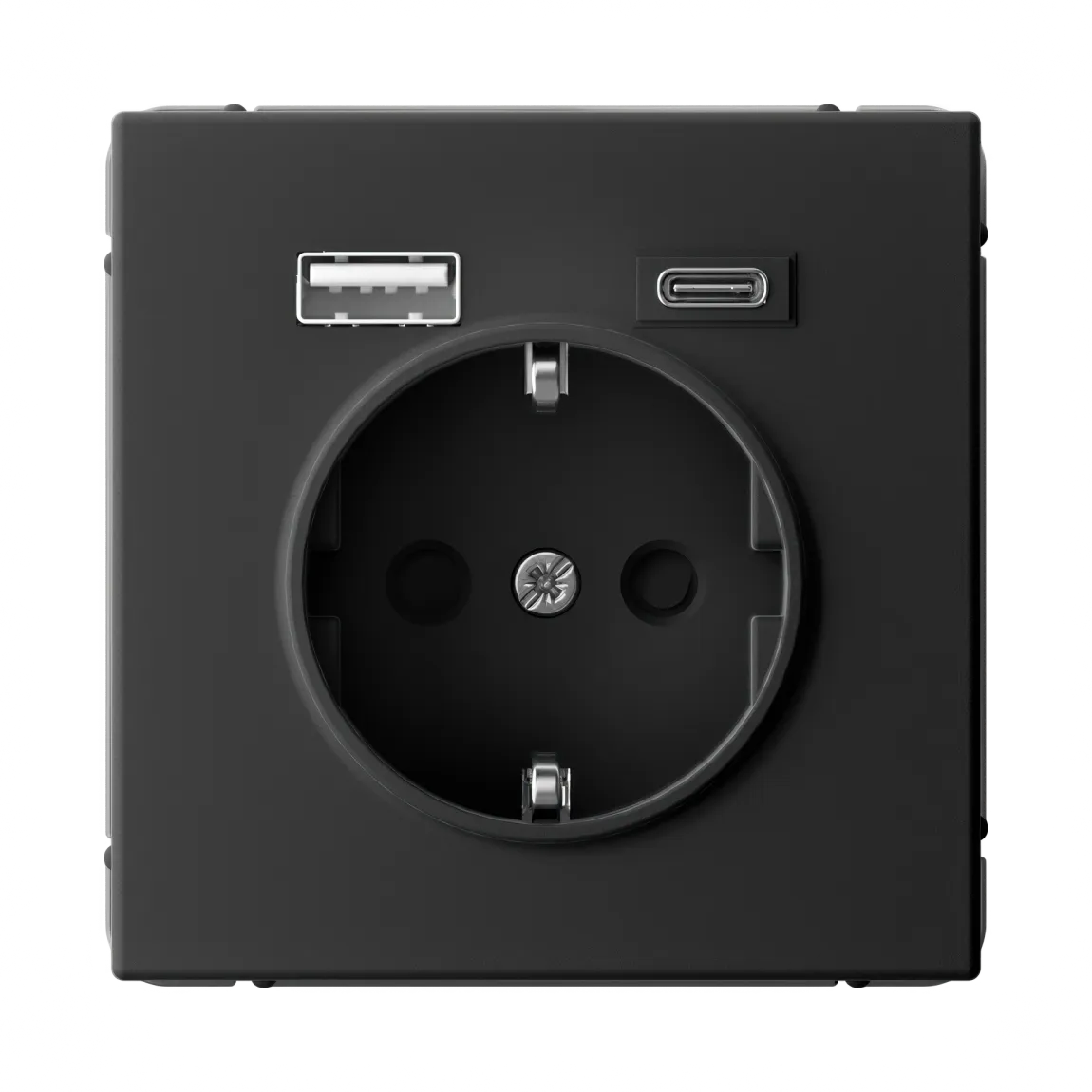 ARTGALLERY РОЗЕТКА 16А с 2 USB A+C, 5В/2,4А/3,0А, 2х5В/1,5А, механизм, КАРБОН