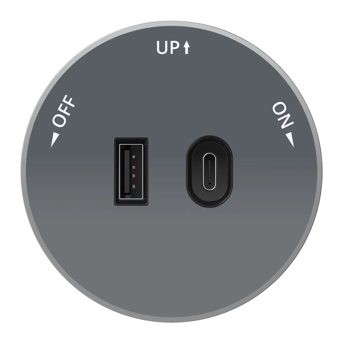 MULTITRACK Розетка 2хUSB (тип А+С) 18 Вт, 5 В/3 А ГРАФИТ