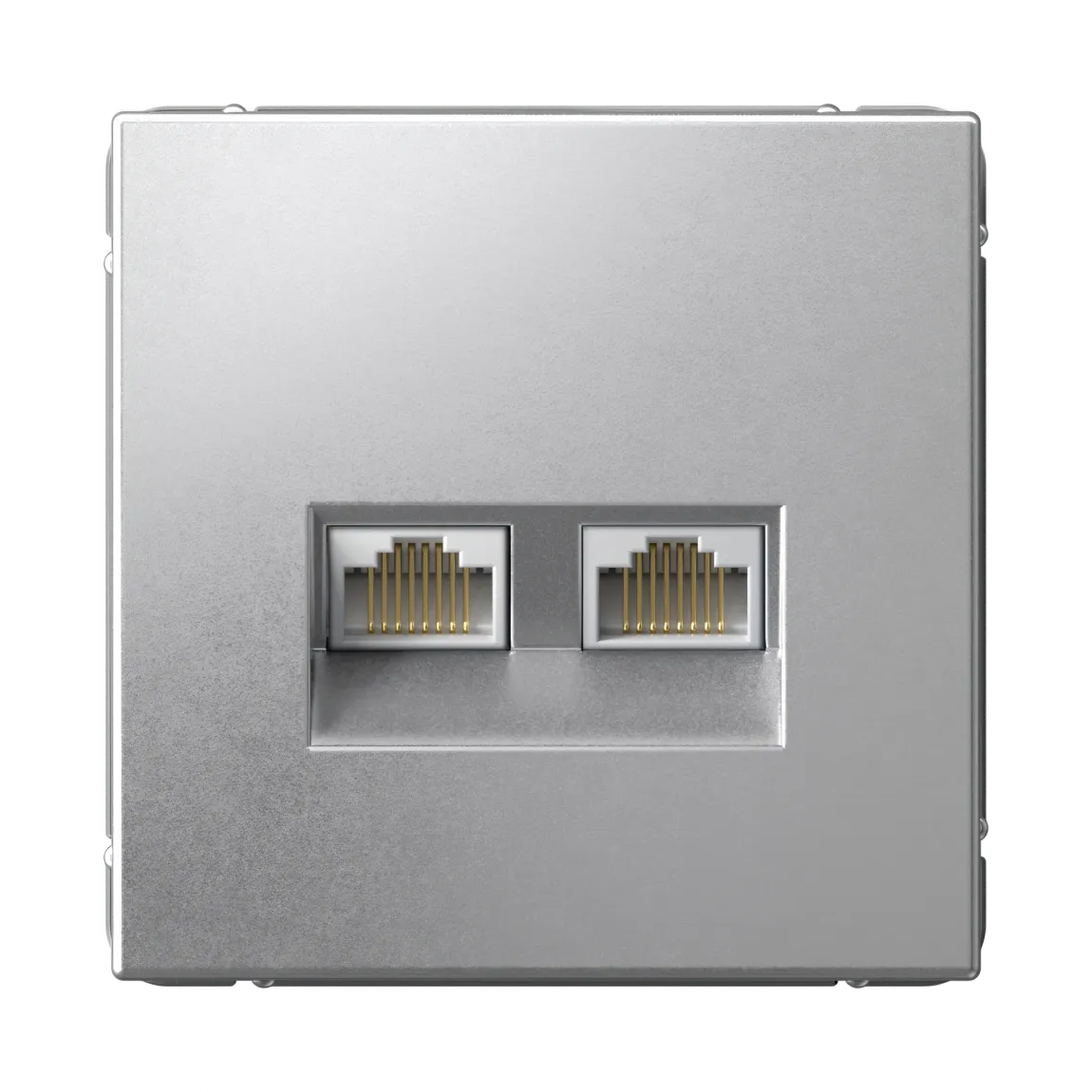 ARTGALLERY РОЗЕТКА двойная компьютерная RJ45+RJ45, кат.6А, механизм, АЛЮМИНИЙ