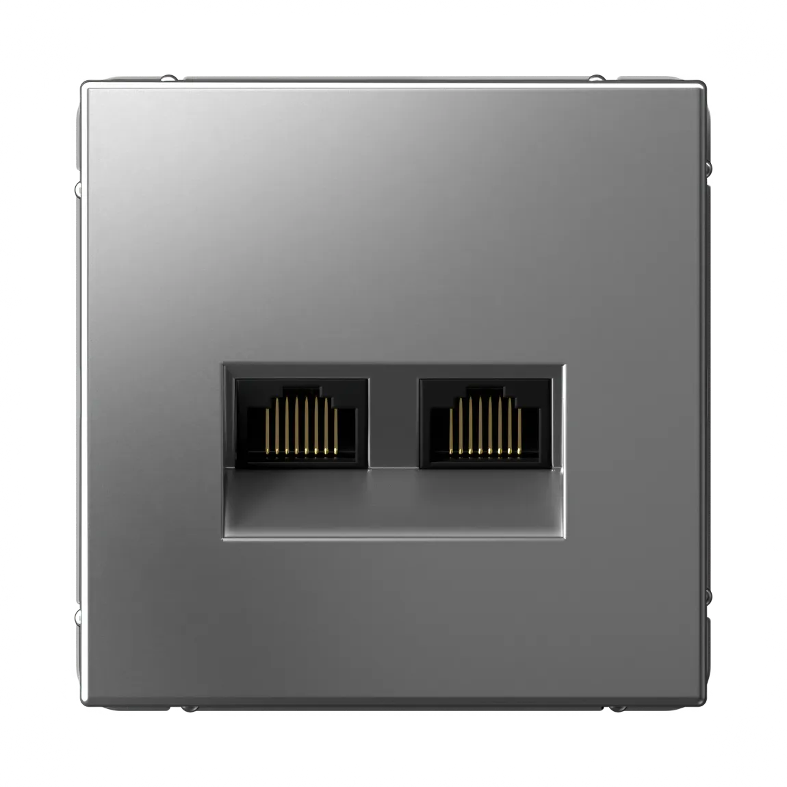 ARTGALLERY РОЗЕТКА двойная компьютерная RJ45+RJ45, кат.6А, механизм, СТАЛЬ