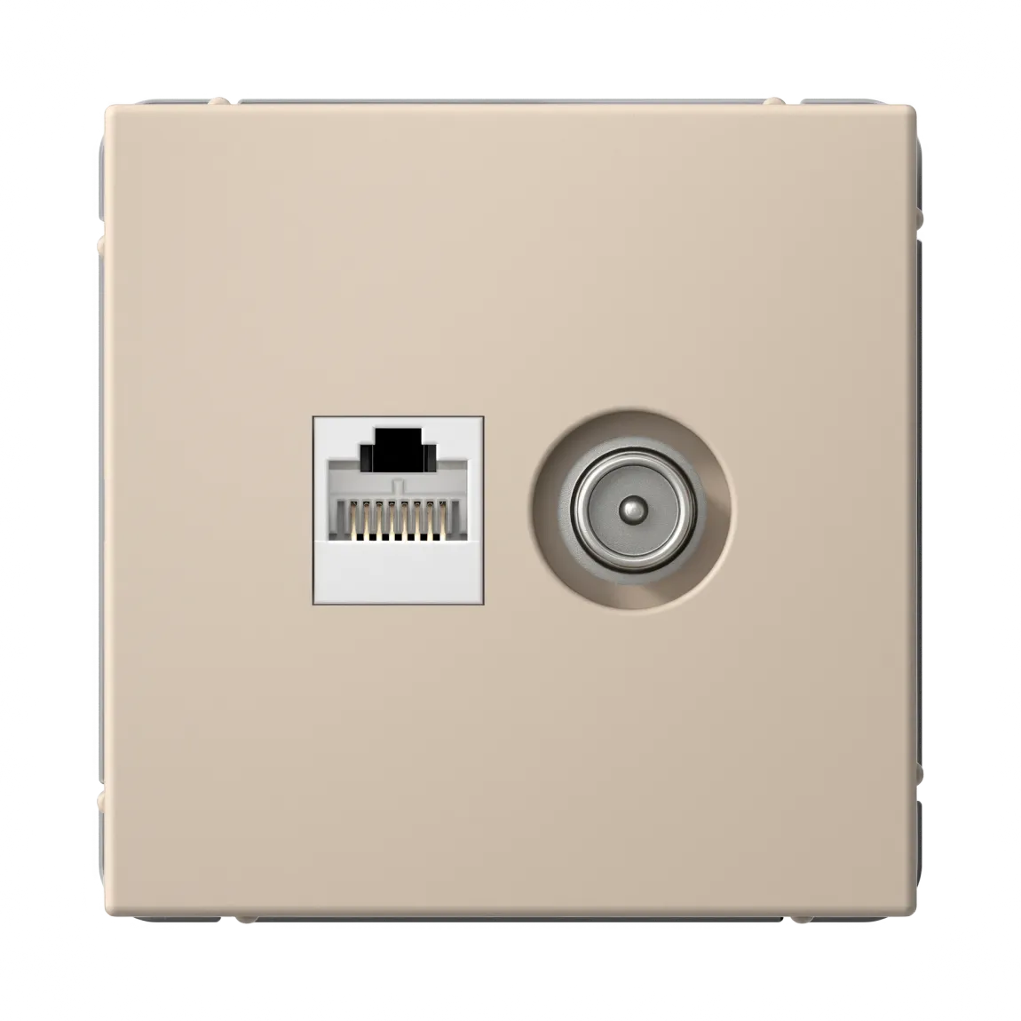 Розетка двойная ArtGallery TV+RJ45 категория 5e песочный
