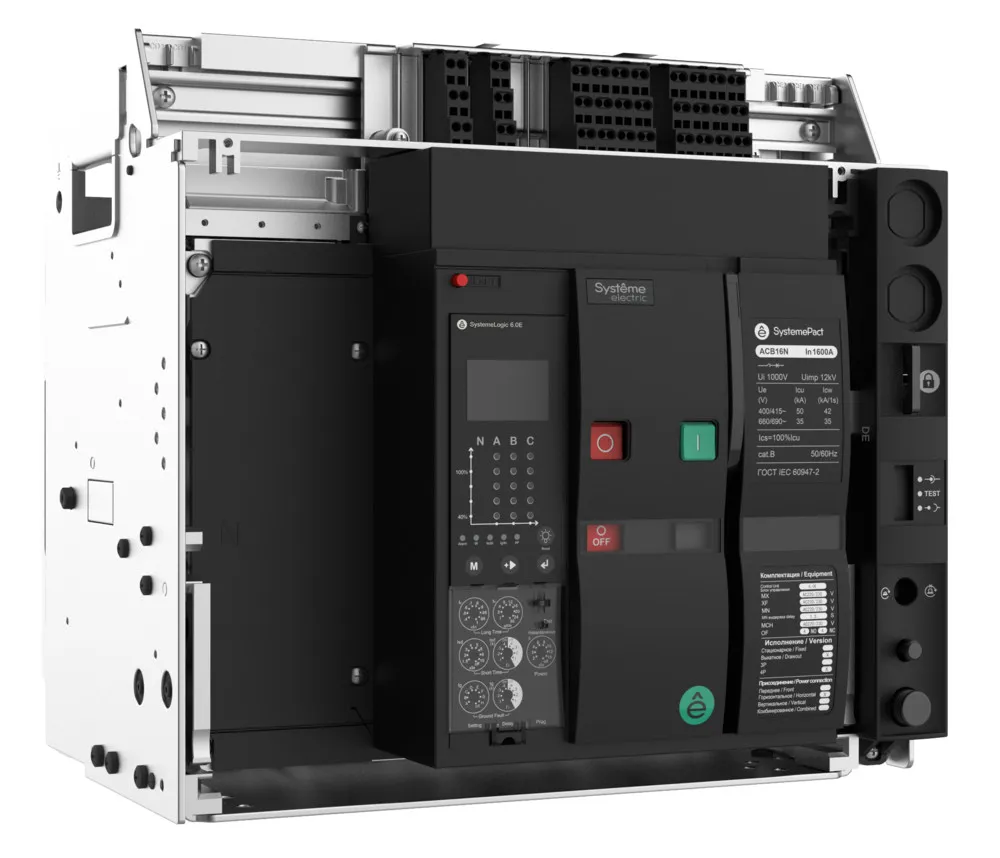 ВОЗДУШНЫЙ АВТ.ВЫКЛ.SYSTEMEPACT ACB16N 1000A 4P 6.0E ВЫК,ГП MCH+MX+XF AC230V